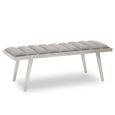 Gilden Bench - Grey Fabric with Silver Splayed Legs