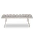 Gilden Bench - Grey Fabric with Silver Splayed Legs