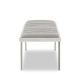 Gilden Bench - Grey Fabric with Silver Splayed Legs