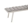 Gilden Bench - Grey Fabric with Silver Splayed Legs