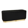 Hartford Bench - Black Velvet Fabric