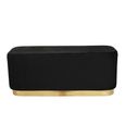 Hartford Bench - Black Velvet Fabric