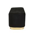 Hartford Bench - Black Velvet Fabric