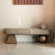 Geneva Hall Bench - Brown - Fabric and Metal