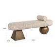 Geneva Hall Bench - Beige - Fabric and Metal