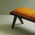 Inca Bench - Brown Leather with Teak Wood