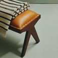 Inca Bench - Brown Leather with Teak Wood