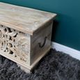 Clearance - Storage Bench - Carved Mango Wood - FSS17366