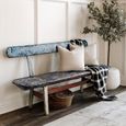 Unique One of a Kind - Distressed Bench - with Backrest - Multi Color - Metal