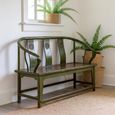 Unique One of a Kind - Distressed Loveseat Bench - Green - Lacquered Pine Wood