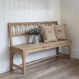 Unique One of a Kind - Rustic Bench - Slatted Backrest - Natural - Wooden