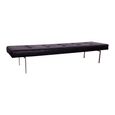 Darell Tufted Bench - Black - Leather and Metal