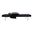 Darell Tufted Bench - Black - Leather and Metal