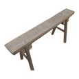 Unique One of a Kind - Distressed Bench - Trestle Legs - Natural - Elm Wood