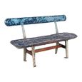 Unique One of a Kind - Distressed Bench - with Backrest - Multi Color - Metal