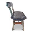Unique One of a Kind - Distressed Bench - with Backrest - Multi Color - Metal