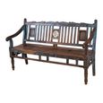 Unique One of a Kind - Distressed Bench - with Tiles Backrest - Blue - Wooden