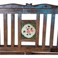 Unique One of a Kind - Distressed Bench - with Tiles Backrest - Blue - Wooden