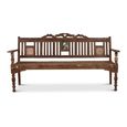 Unique One of a Kind - Distressed Bench - with Tiles Backrest - Turned Legs - Natural - Wooden