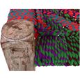 Distressed Charpai Bench - Handwoven - Netted Seat - Multi Color - Wooden