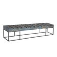 Unique One of a Kind - Distressed Industrial Bench - Blue and Black - Reclaimed Wood and Metal