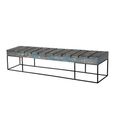 Unique One of a Kind - Distressed Industrial Bench - Blue and Black - Reclaimed Wood and Metal