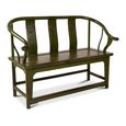Unique One of a Kind - Distressed Loveseat Bench - Green - Lacquered Pine Wood