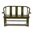 Unique One of a Kind - Distressed Loveseat Bench - Green - Lacquered Pine Wood