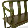 Unique One of a Kind - Distressed Loveseat Bench - Green - Lacquered Pine Wood