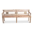 Unique One of a Kind - Distressed Rustic Bench - with Tiles Backrest - Turned Legs - Natural - Wooden