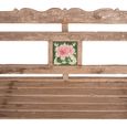Unique One of a Kind - Distressed Rustic Bench - with Tiles Backrest - Turned Legs - Natural - Wooden