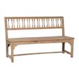 Unique One of a Kind - Rustic Bench - Slatted Backrest - Natural - Wooden