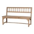 Unique One of a Kind - Rustic Bench - Slatted Backrest - Natural - Wooden