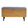 Barco Storage Bench - Grey and Natural - Fabric and Wooden