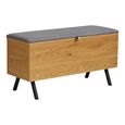 Barco Storage Bench - Grey and Natural - Fabric and Wooden