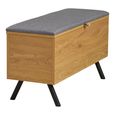 Barco Storage Bench - Grey and Natural - Fabric and Wooden