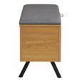 Barco Storage Bench - Grey and Natural - Fabric and Wooden