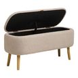 Harlow Storage Bench - Beige and Natural - Fabric and Rubberwood