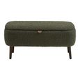 Harlow Storage Bench - Green and Black - Fabric and Rubberwood