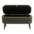 Harlow Storage Bench - Green and Black - Fabric and Rubberwood