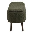 Harlow Storage Bench - Green and Black - Fabric and Rubberwood