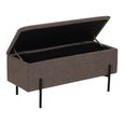 Watford Storage Bench - Dark Grey Boucle - Fabric and Metal
