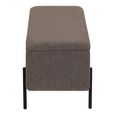 Watford Storage Bench - Dark Grey Boucle - Fabric and Metal