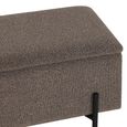 Watford Storage Bench - Dark Grey Boucle - Fabric and Metal