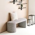Westport Curved Hall Bench - Oval - Black and White - Fabric