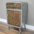 Industrial Cabinet - 1 Door - 1 Drawer - Distressed Wood and Metal