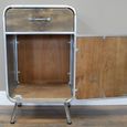 Industrial Cabinet - 1 Door - 1 Drawer - Distressed Wood and Metal
