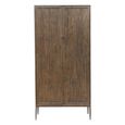 Tacca Carved Cabinet - 2 Door - Brown - Distressed Wood and Metal