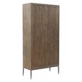 Tacca Carved Cabinet - 2 Door - Brown - Distressed Wood and Metal