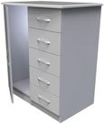 Eve Grey 1 Door 5 Drawer Hall Cabinet thumbnail 2